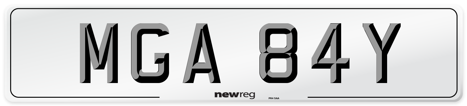 MGA 84Y Number Plate from New Reg